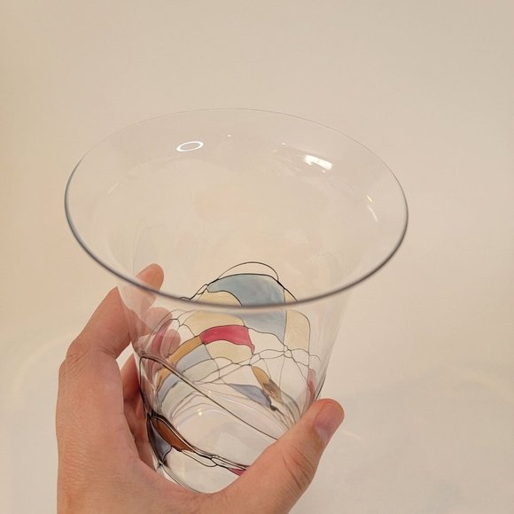 PartyLite Retired Mosaic Calypso Cylinder Hurricane Shade-Stained Glass - Picture 8 of 8